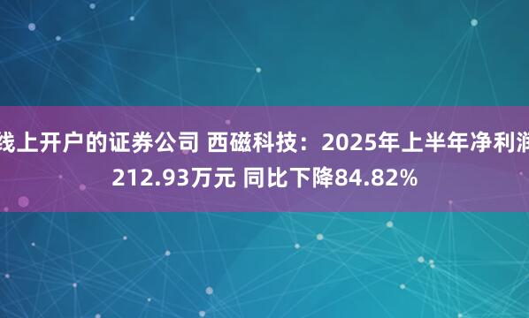 线上开户的证券公司 西磁科技：2025年上半年净利润212.93万元 同比下降84.82%